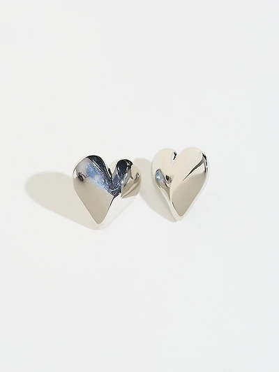 Large Heart Stud Earrings