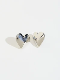 Large Heart Stud Earrings