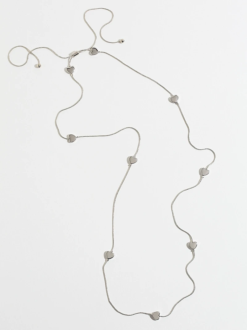 Long Delicate Heart Necklace