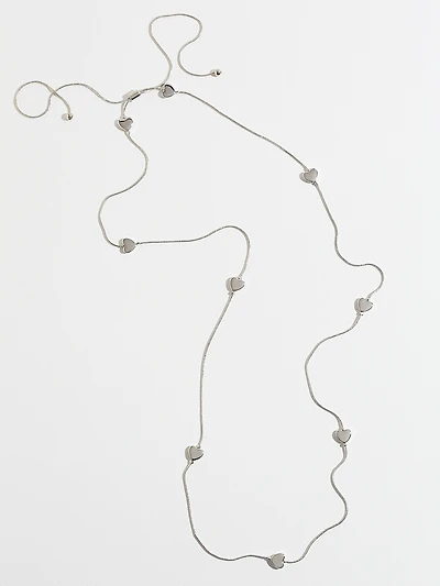 Long Delicate Heart Necklace