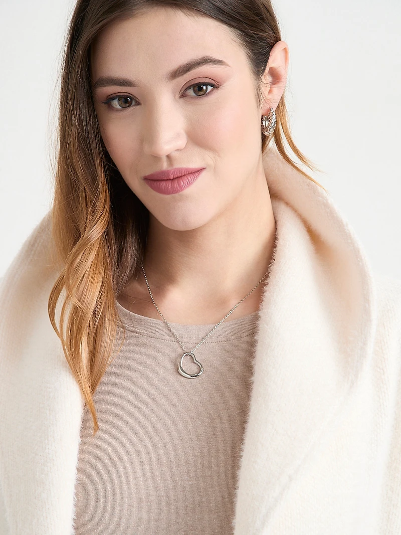 Open Heart Pendant Necklace