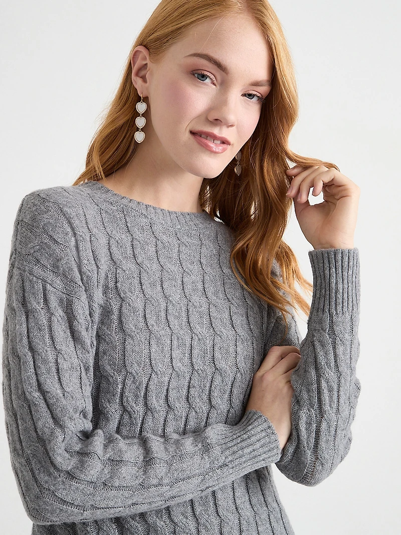 Pave & Stone Heart Dangle Earrings