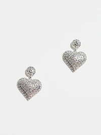 Pave Heart Earrings