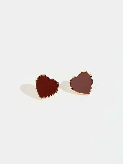 Red Heart Stud Earrings