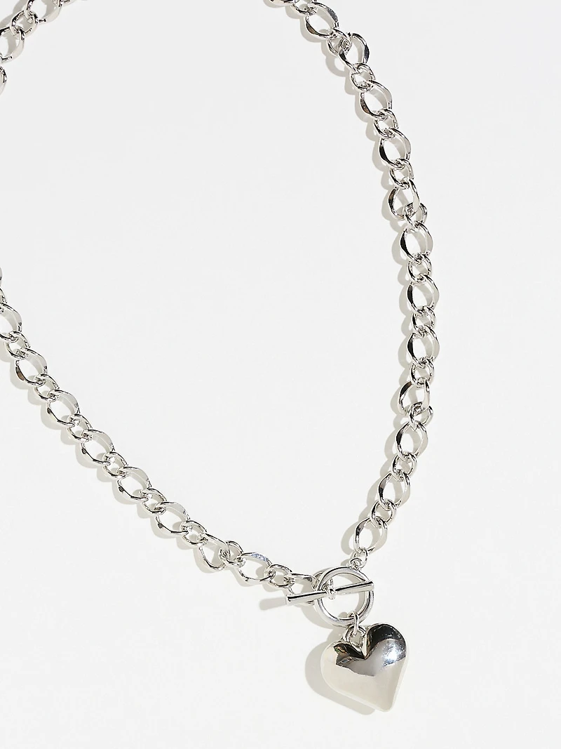 Short Chain with Heart Charm Necklace