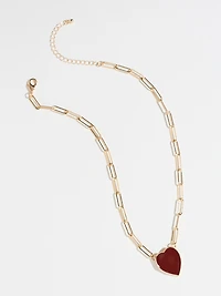 Short Necklace with Heart on Paperclip