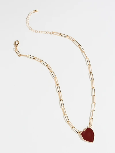 Short Necklace with Heart on Paperclip