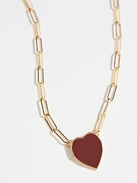 Short Necklace with Heart on Paperclip