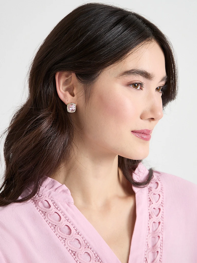 Stone & Pave Stud Earrings