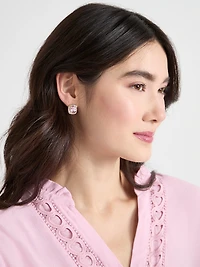 Stone & Pave Stud Earrings