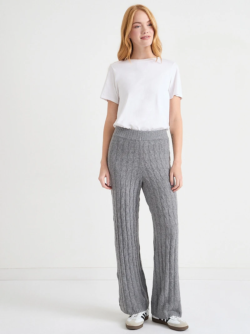 Sweater Cable Knit Pull-On Pant