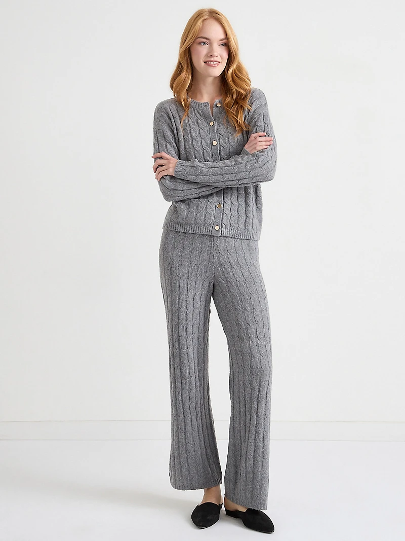 Sweater Cable Knit Pull-On Pant