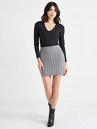 Sweater Cable Knit Pull-On Skirt