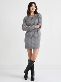 Sweater Cable Knit Pull-On Skirt