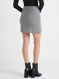 Sweater Cable Knit Pull-On Skirt