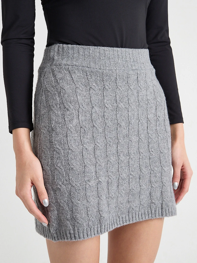 Sweater Cable Knit Pull-On Skirt