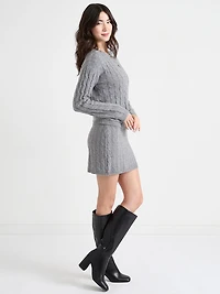 Sweater Cable Knit Pull-On Skirt