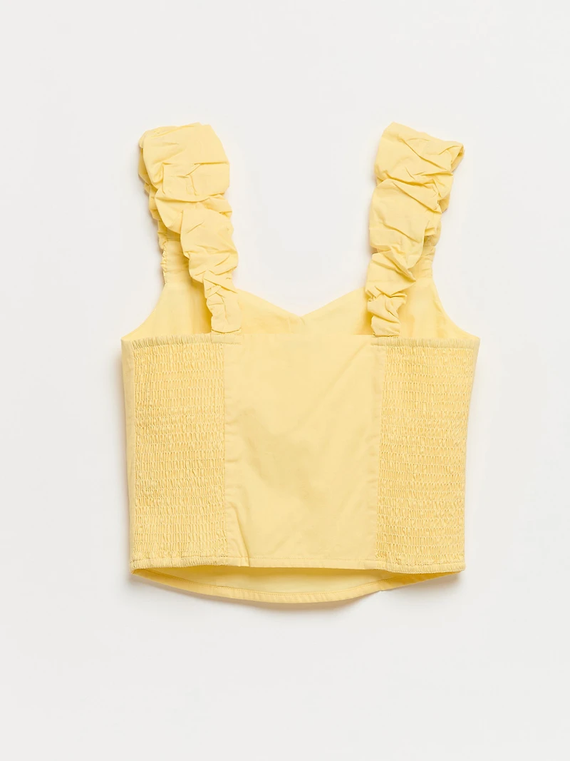 Poplin Tank Blouse Pale Banana