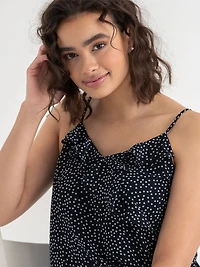 Ruffle Cami Blouse Salute Dot Print