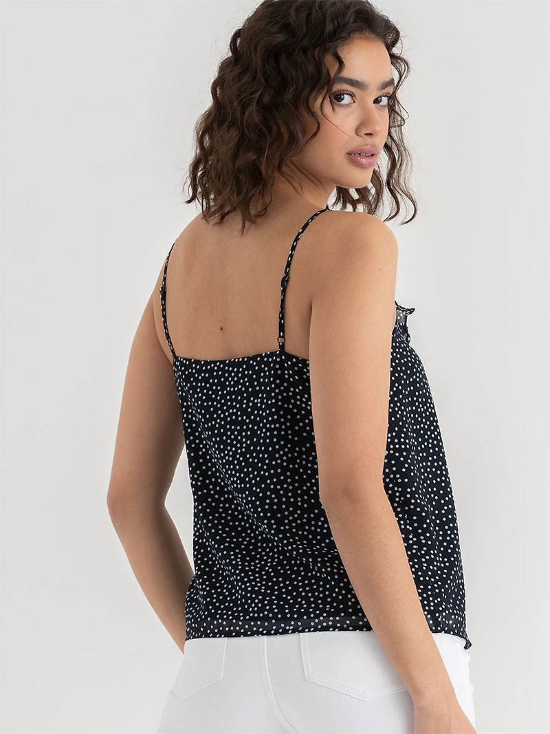 Ruffle Cami Blouse Salute Dot Print