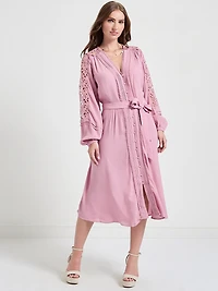 Crochet Dress Floral Print