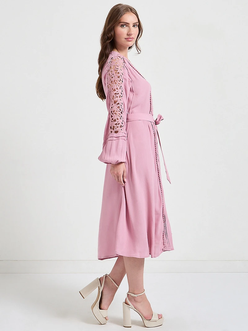 Crochet Dress Floral Print