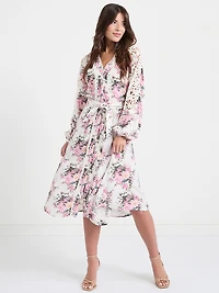 Crochet Dress Floral Print