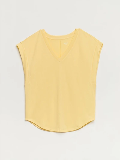 Holly V-Neck Hacci Top Pale Banana