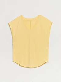 Holly V-Neck Hacci Top Pale Banana