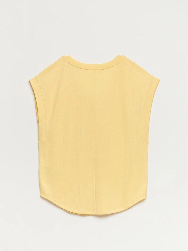 Holly V-Neck Hacci Top Pale Banana