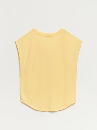 Holly V-Neck Hacci Top Pale Banana