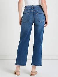 Lucy's 90s Straight Crop Jean Mid Wash