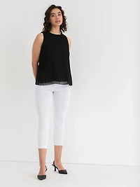 Audrey Skinny Crop Pant Microtwill White