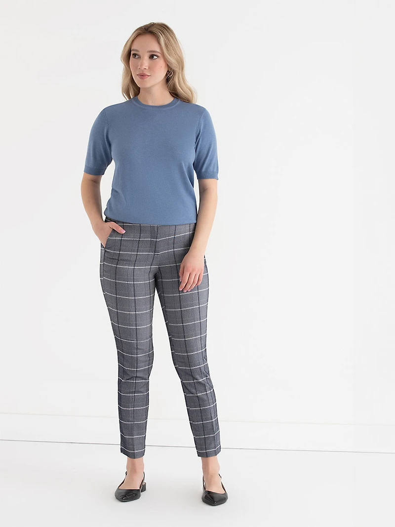Syd Slim Ankle Pant Microtwill Salute Pattern