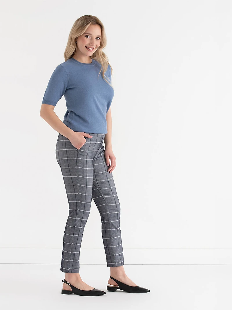 Syd Slim Ankle Pant Microtwill Salute Pattern