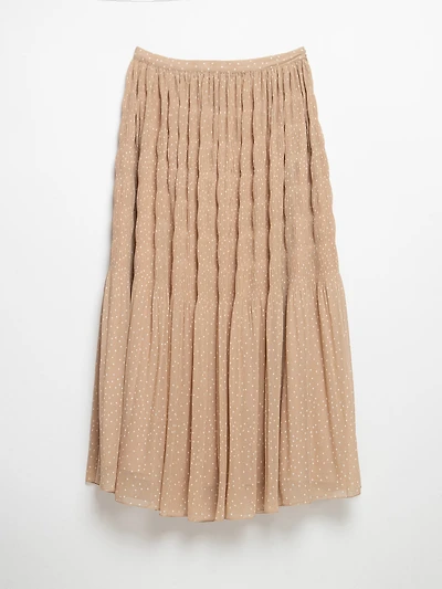 Chiffon Micro Pleat Skirt Doeskin