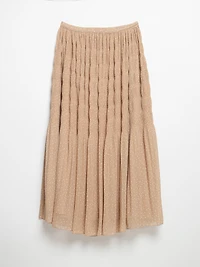 Chiffon Micro Pleat Skirt Doeskin
