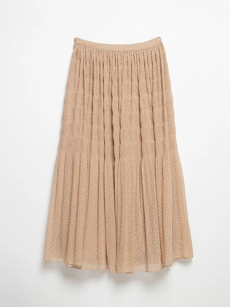 Chiffon Micro Pleat Skirt Doeskin
