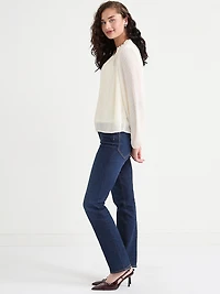 Long Sleeve Henley Swiss Dot Blouse Pine Grove