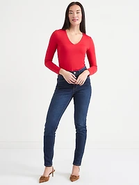 V-Neck Long-Sleeved Bodysuit Pine Grove