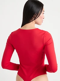 V-Neck Long-Sleeved Bodysuit Pine Grove