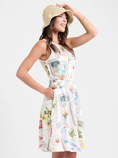 Linen Blend Dress Postcard Print
