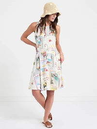 Linen Blend Dress Postcard Print
