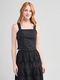 Square Neck Poplin Tank