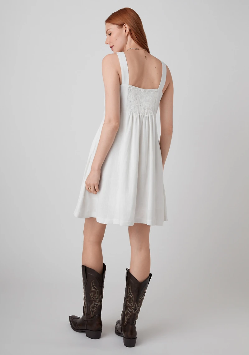 Linen Blend Empress Mini-Dress