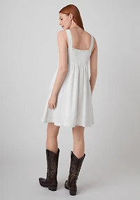 Linen Blend Empress Mini-Dress