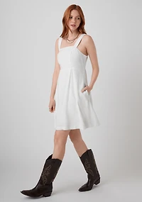 Linen Blend Empress Mini-Dress