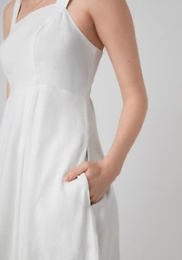 Linen Blend Empress Mini-Dress