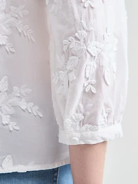 3/4 Sleeve Cotton Blouse