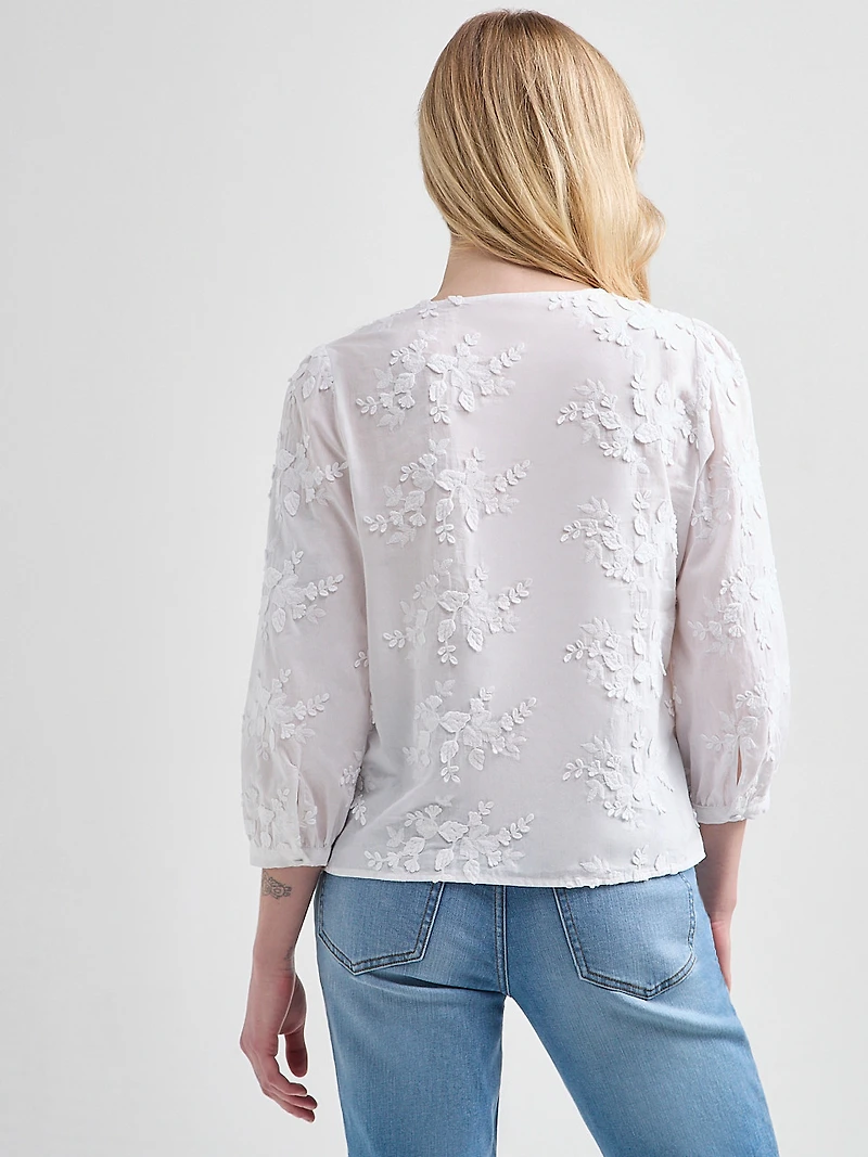 3/4 Sleeve Cotton Blouse